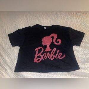 Black Barbie Graphic Halter Half T-Shirt Size Medium